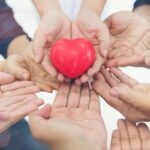 Holding heart shape for health care
