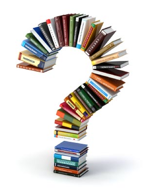 Question mark concept by book