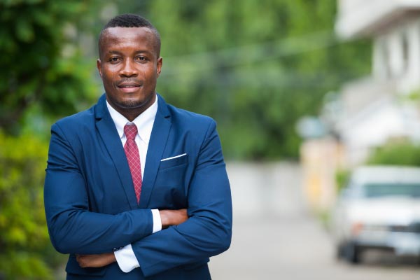 businessman in bluejacket